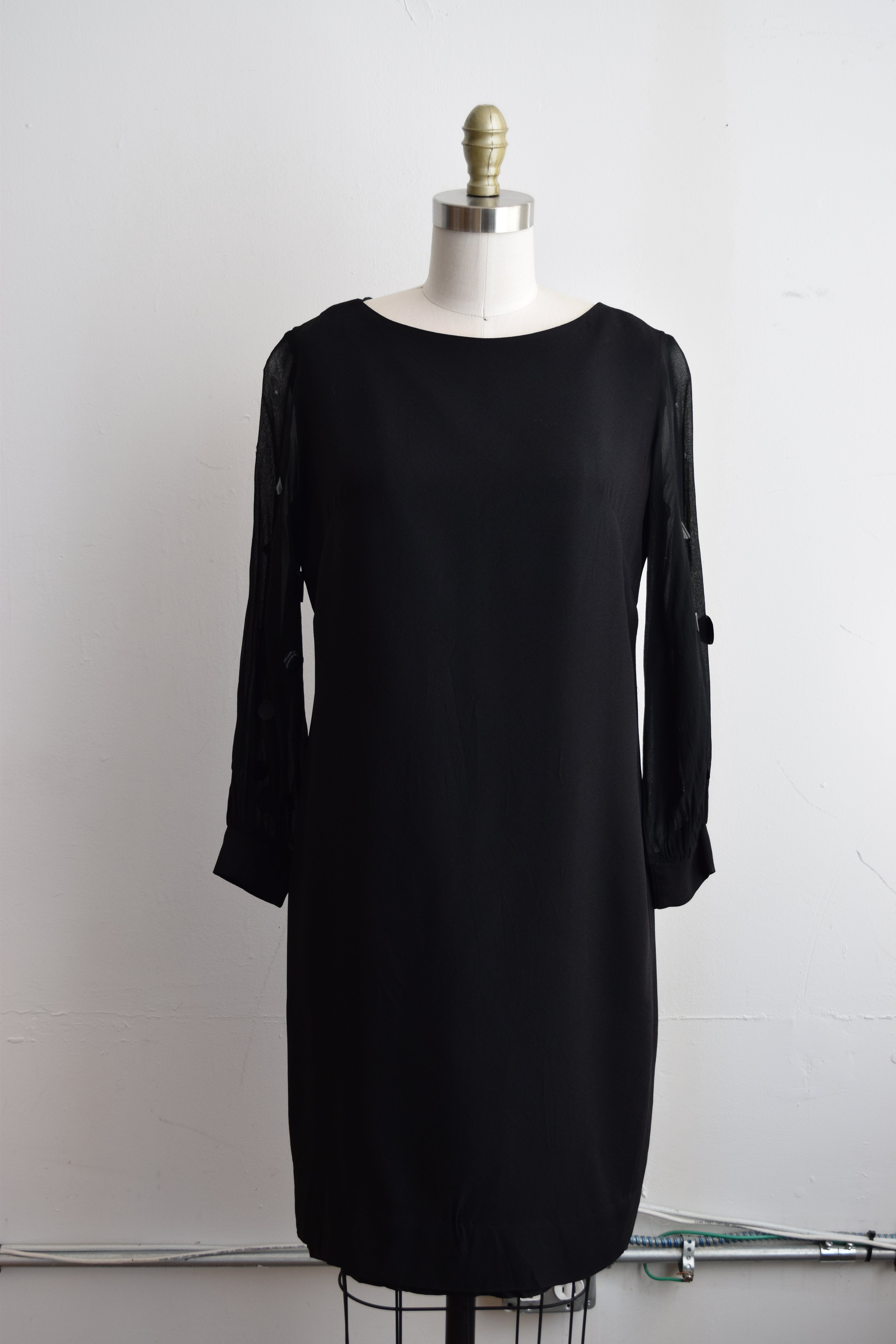 Little Black Dress with Sheer Sleeves