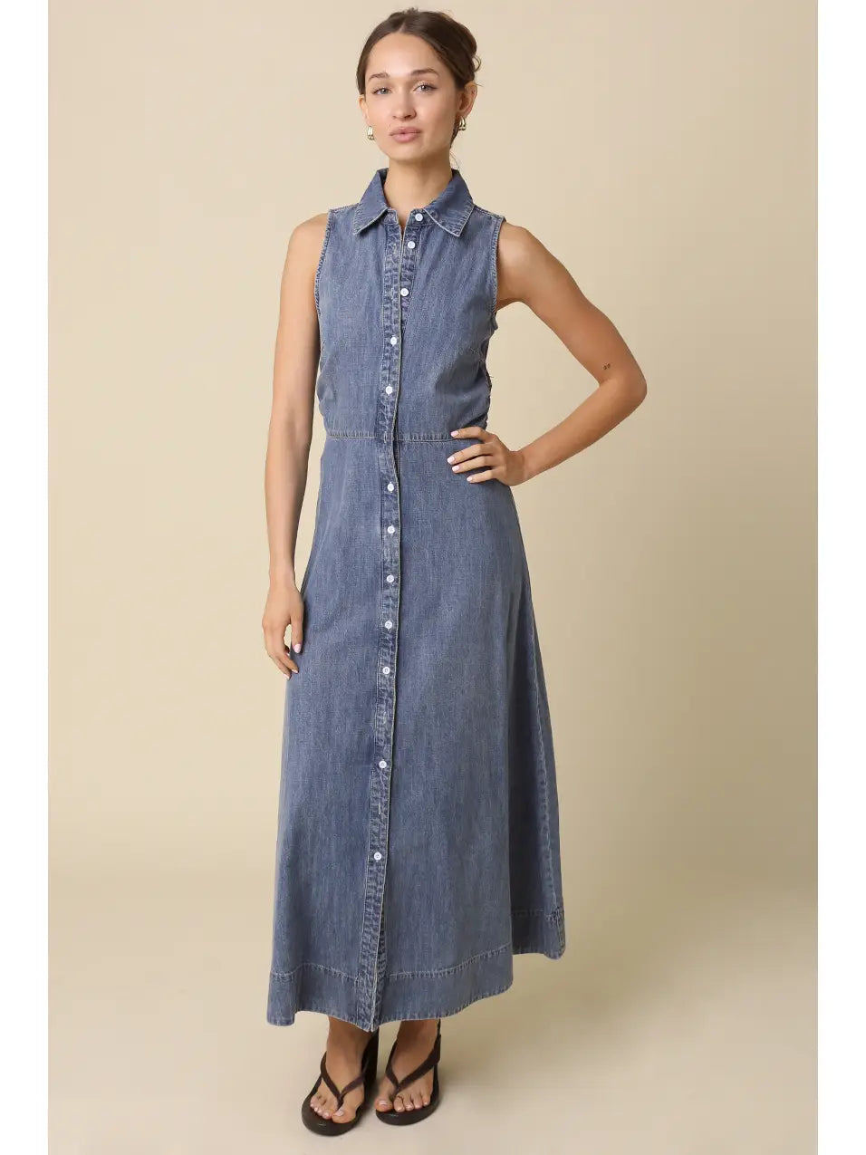 Elsie Denim Maxi Dress M Elsie Denim Maxi Dress M