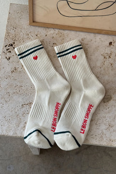 Embroidered Boyfriend Socks I 2 Colors