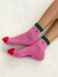 Embroidered Color Block Girlfriend Socks